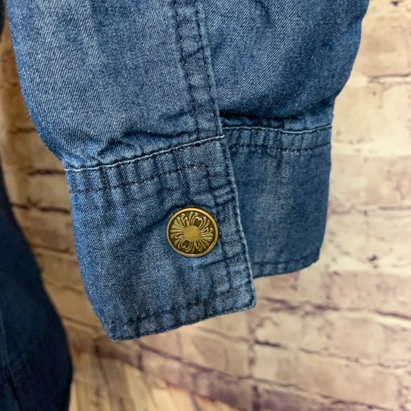 Dress Barn Womens Blue Snap Front Denim Jacket - Picture 9 of 12